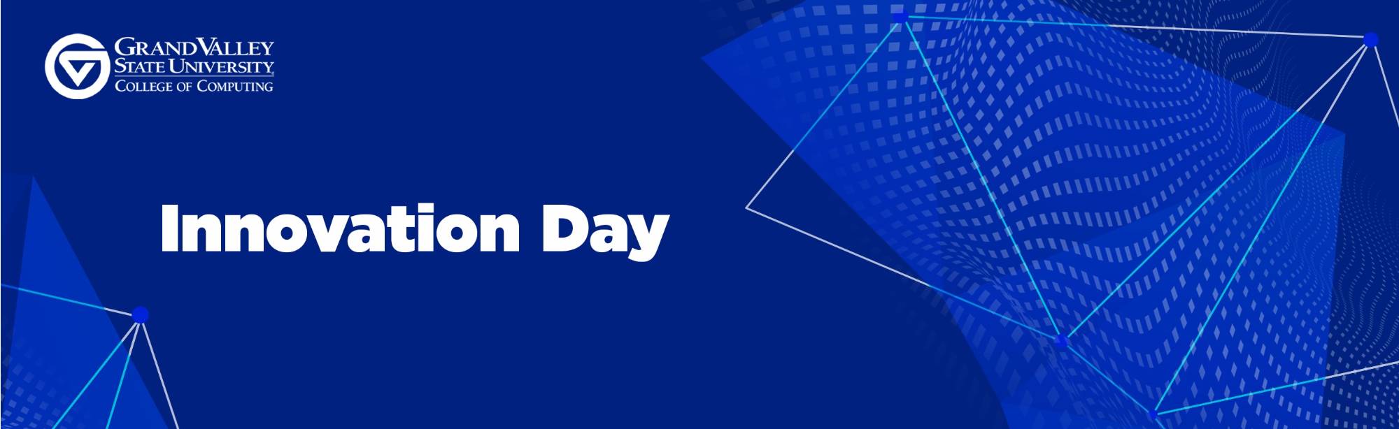 Blue image header with a college of computing logo and innovation day written on the image